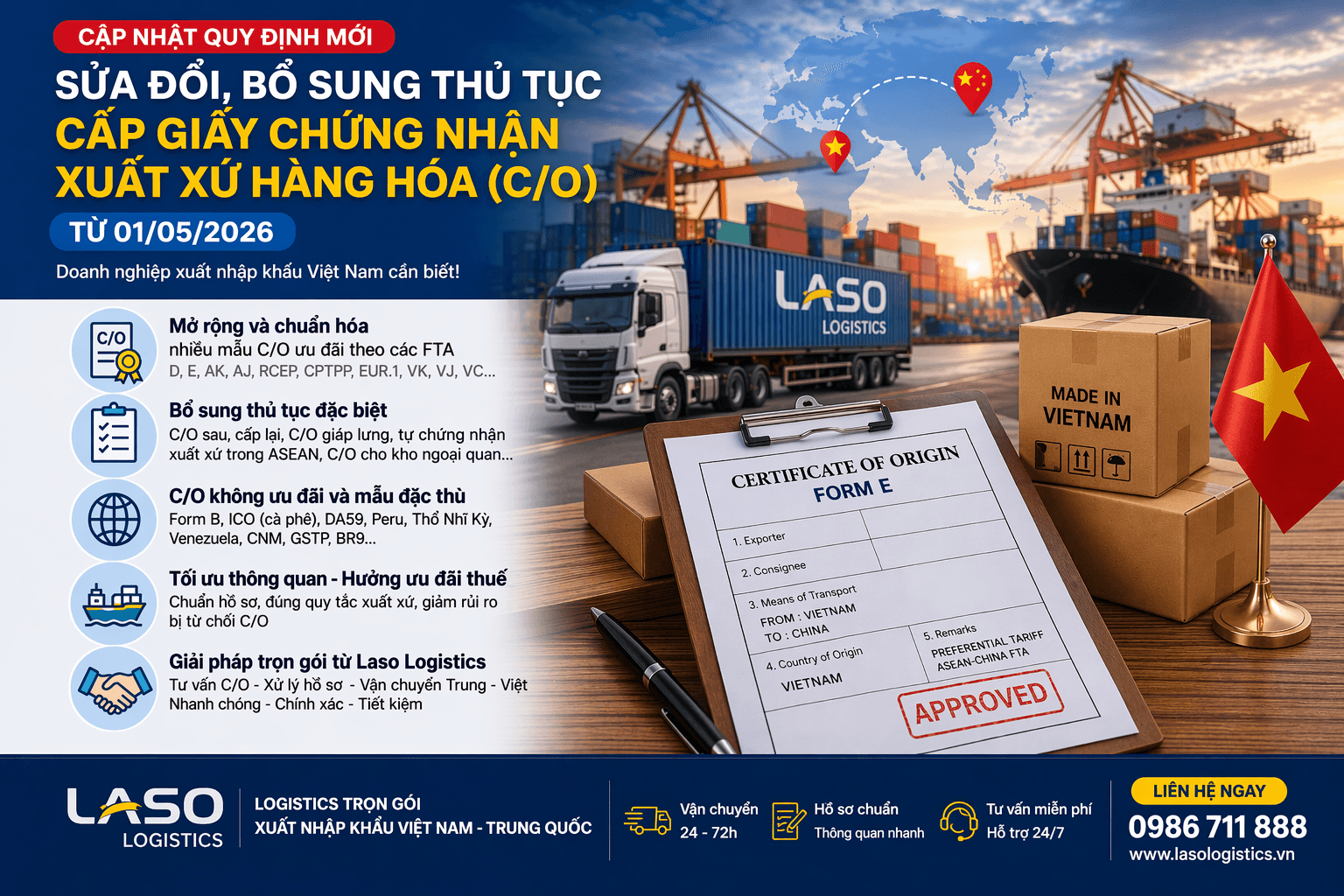 Sửa đổi thủ tục cấp C/O từ 01/05/2026 – Doanh nghiệp xuất nhập khẩu cần biết gì?