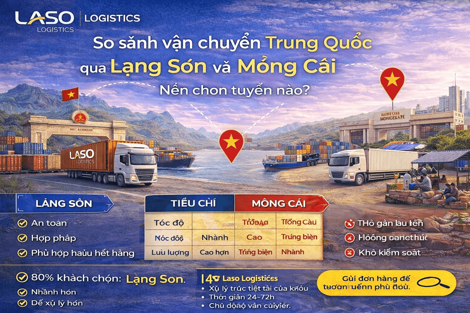 So sánh vận chuyển Trung Quốc qua Lạng Sơn và Móng Cái – Nên chọn tuyến nào?